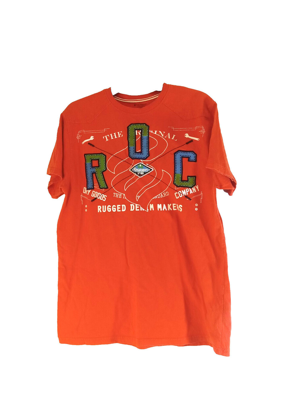 Vintage Rocawear Graphic Y2K Hip Hop T Shirt Mens XL Orange Urban Streetwear
